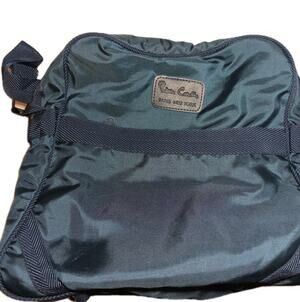 Vintage Pierre Cardin Paris New York Navy Blue Nylon Travel Shoulder Carry Bag